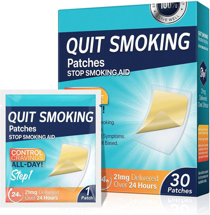 Veakoo Quit Smoking Patches Step 1 front packaging 30 count box.