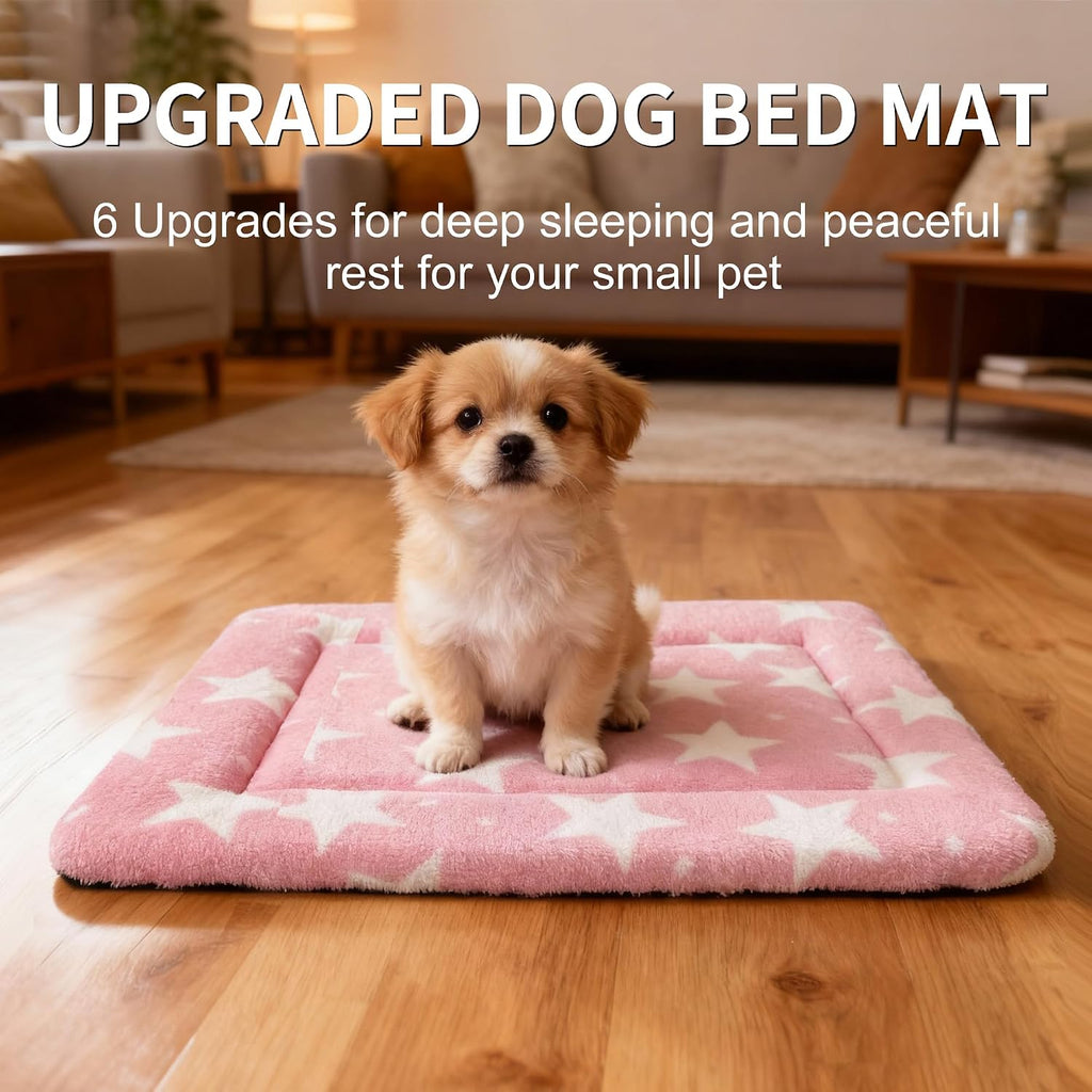 Wittop pink dog bed mat in kennel setup
