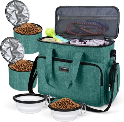 BAGLHER Dog Travel Bag, Pet Travel Bag (ALL Pet Travel Supplies), With 2 Pet Food Containers and 2 Collapsible Silicone Bowls; Essential Kits for Pet Travel Grey - Image 11