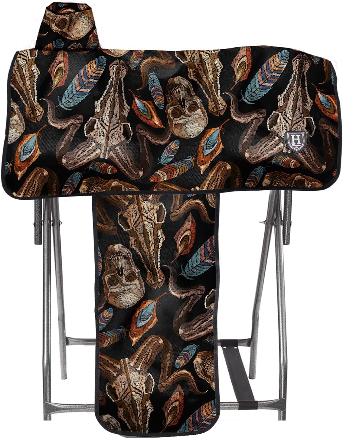 Harrison Howard Sturdy Waterproof Western Saddle Cover with Stylish Prints that Stand Out Keep Your Saddle in Pristine Condition Perfect for Showing or Riding Events-Tribal Vibe - Image 10