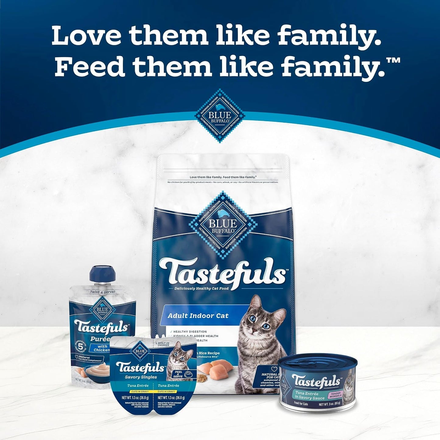 Blue Buffalo Tastefuls Wet Food for Adult Cats, Made with Natural Ingredients, Tuna Entre, Tender Morsels in Gravy, 3oz Cans, 4Pack Trial Size - Image 9