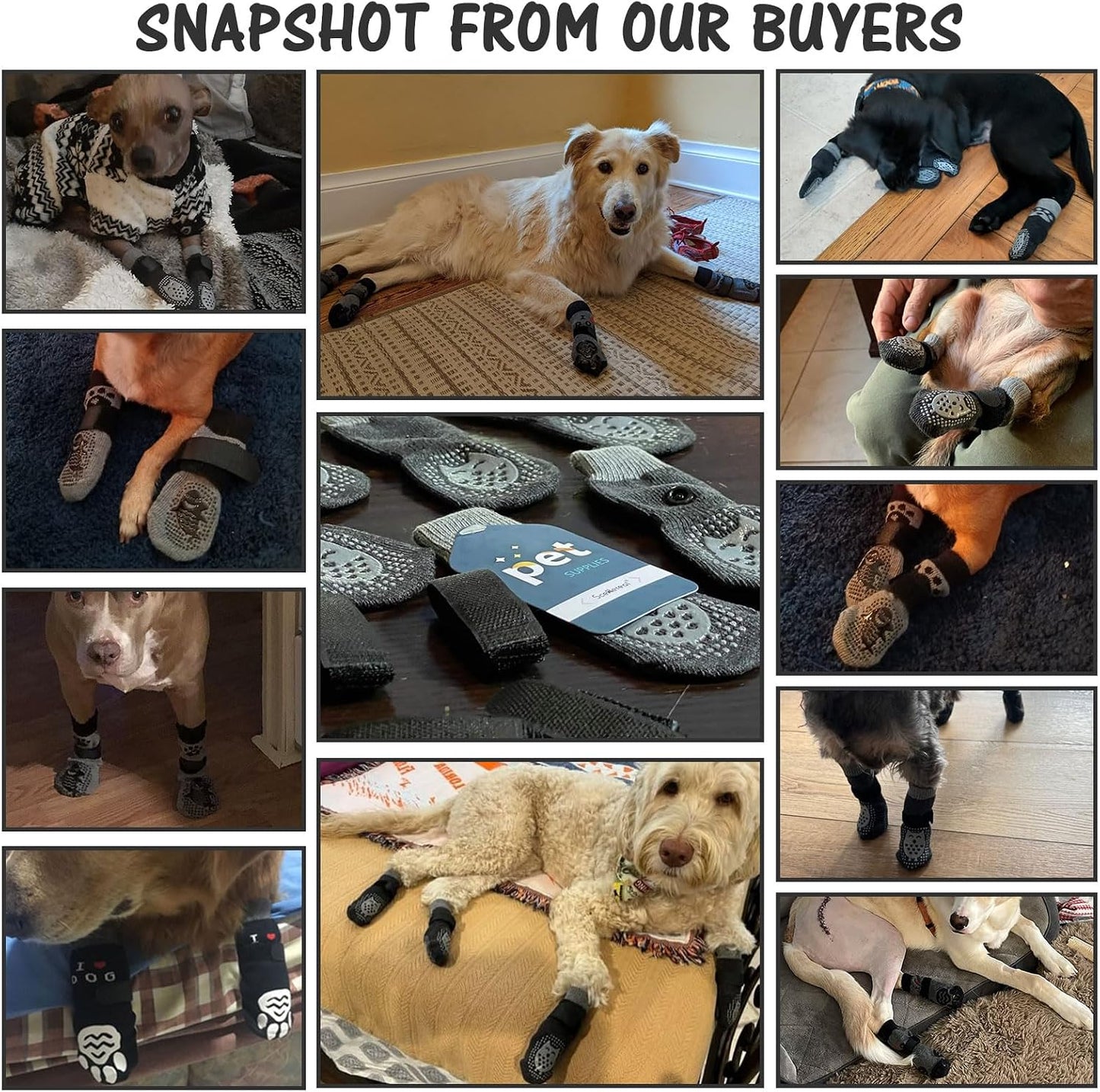 Scenereal paw protectors with adjustable velcro straps