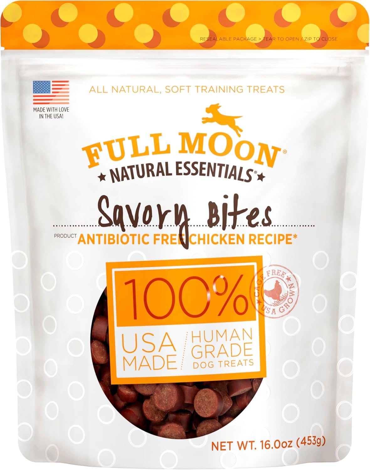 Healthy low calorie beef training rewards for dogs by Full Moon