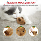 Close up of soft plush fabric and facial features of the mouse toy