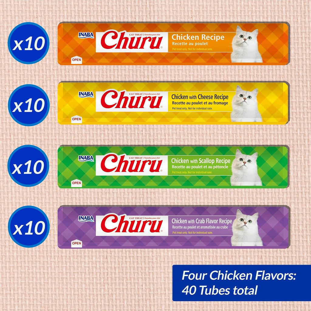 Cat licking Inaba Churu creamy treat from hand