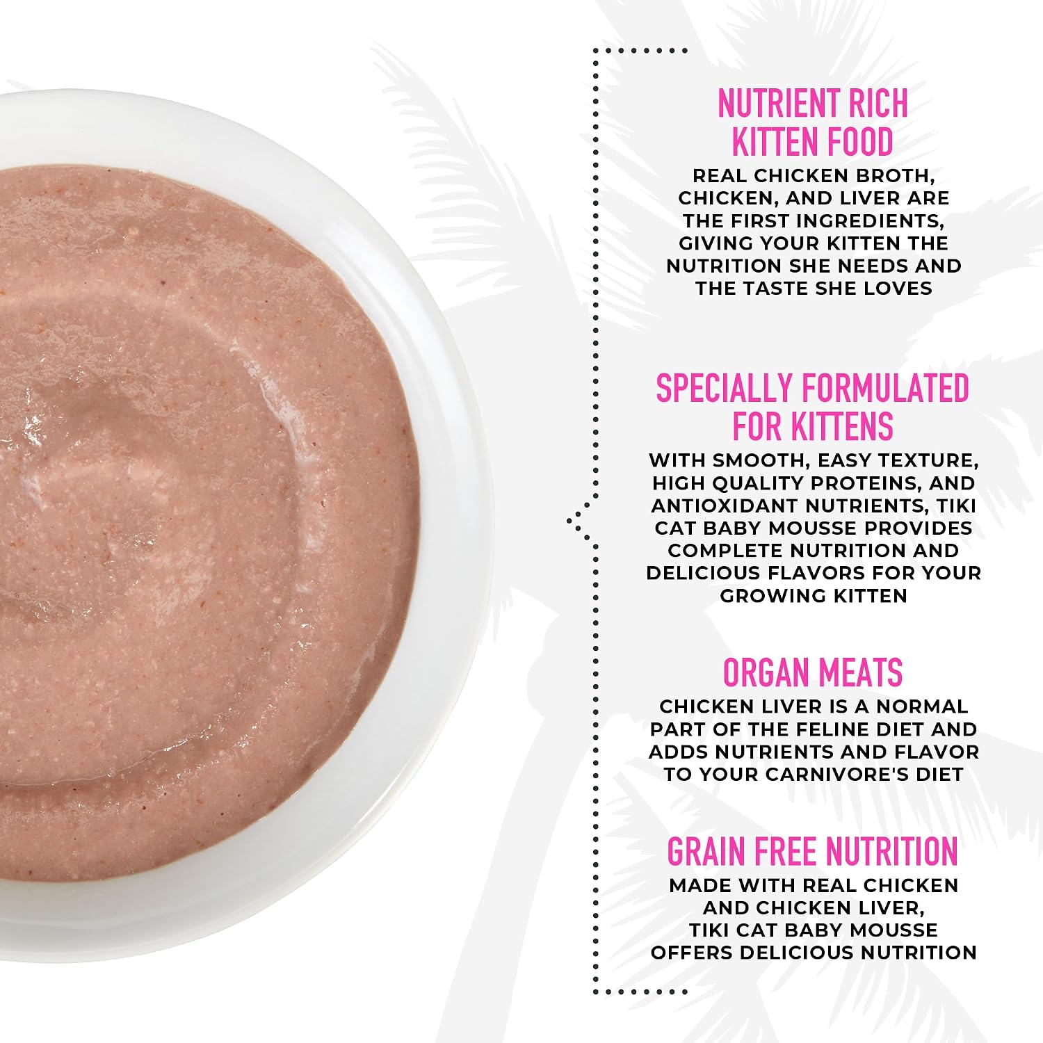 High protein kitten diet with DHA for brain development side packaging view