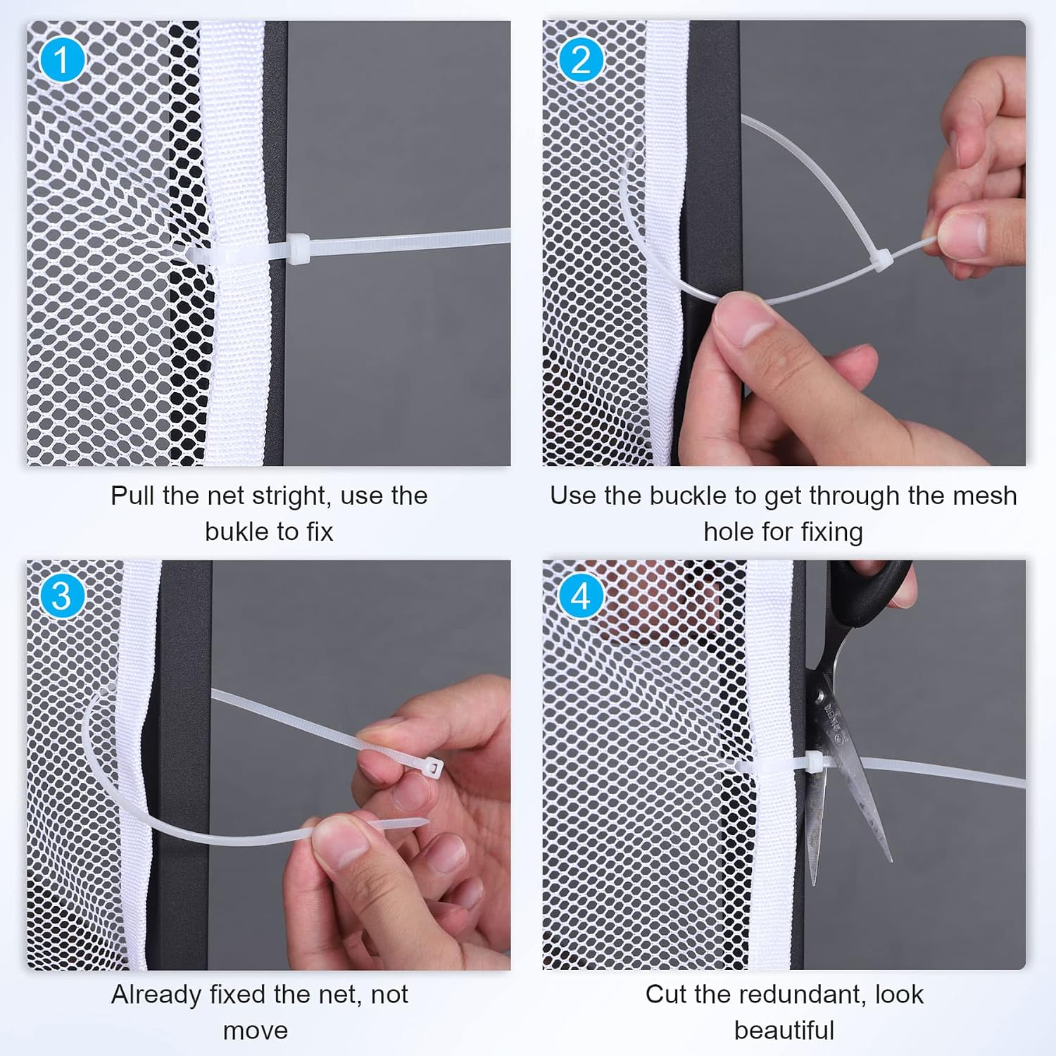 Detailed view of the 10x2.6ft cat protection net packaging