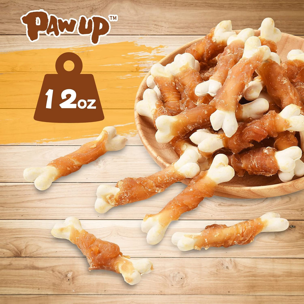 PAWUP dog treats chicken wrapped calcium bones for small dogs