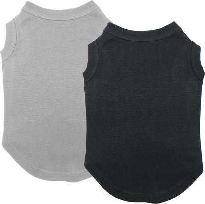 Chol&Vivi Dog Clothes, 2pcs Soft Cotton T-Shirts for Small, Medium, Large, Extra Large Dogs (Black and White, M (18" Chest)) - Image 14