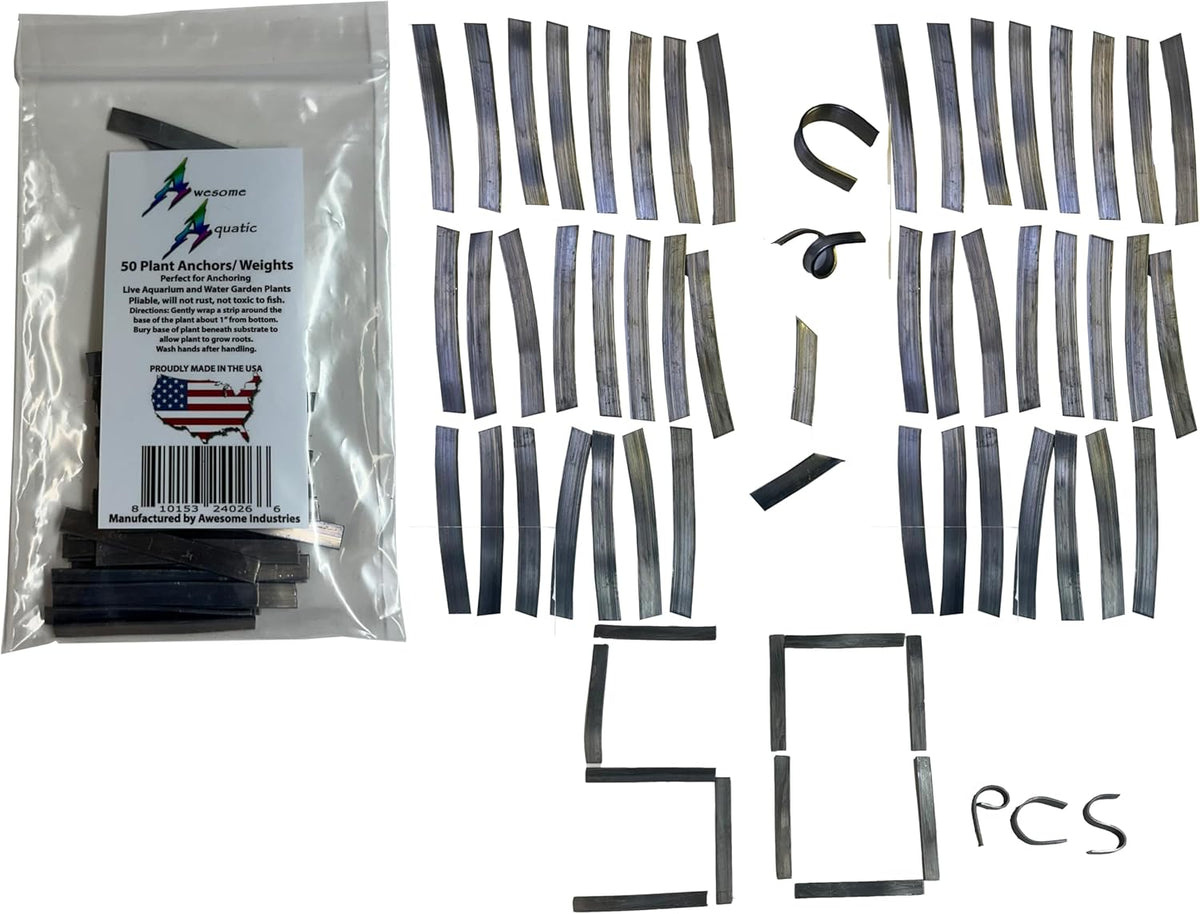Awesome Aquatic aquarium plant weights 50 pack strips front view securing live plants in gravel