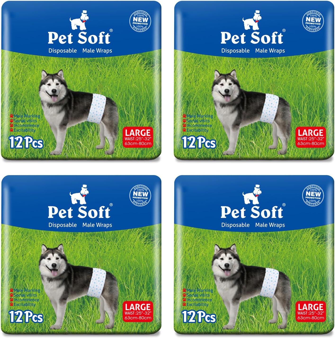 Pet Soft Disposable Male Dog Wraps - Dog Diapers for Male Dogs, Puppy Diapers 48pcs Small - Image 13