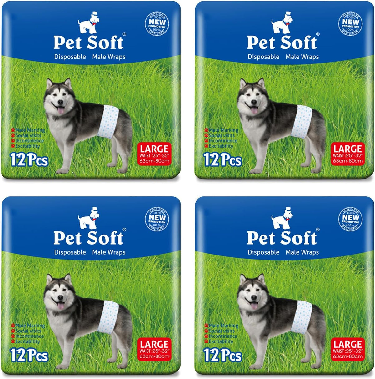 Pet Soft Disposable Male Dog Wraps - Dog Diapers for Male Dogs, Puppy Diapers 48pcs Small - Image 13