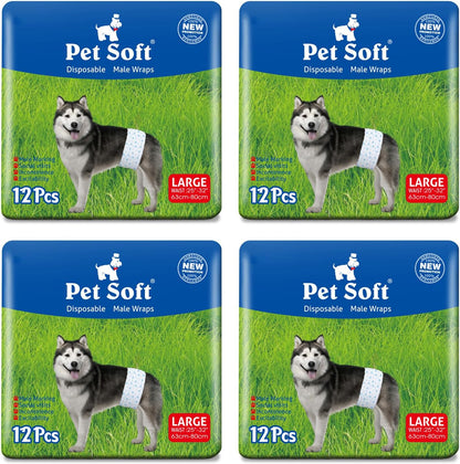 Pet Soft Disposable Male Dog Wraps - Dog Diapers for Male Dogs, Puppy Diapers 48pcs Small - Image 13
