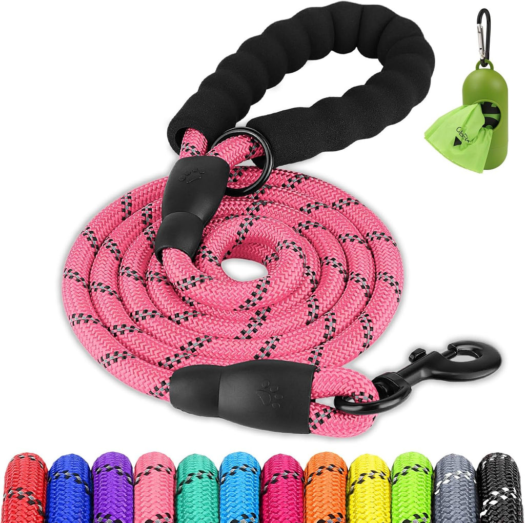 Joytale Dog Leash for Large Dogs, Heavy Duty Nylon Leashes with Comfortable Padded Handle and Highly Reflective Threads, Ideal for Walking and Training, Black, 6'x1/2'' - Image 12