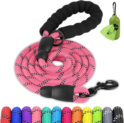 Joytale Dog Leash for Large Dogs, Heavy Duty Nylon Leashes with Comfortable Padded Handle and Highly Reflective Threads, Ideal for Walking and Training, Black, 6'x1/2'' - Image 12
