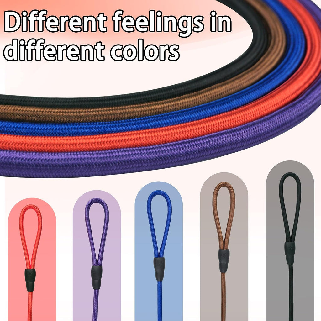 Five pack bundle of FOVRLZSE anti pull nylon dog leads arranged in a row.