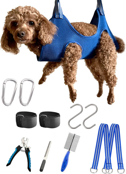 Kkiimatt 10 in 1 Pet Grooming Hammock Harness with Nail Clippers/Trimmer, Nail File, Dog Hammock/Grooming Sling for Nail Trimming/Clipping - Image 11