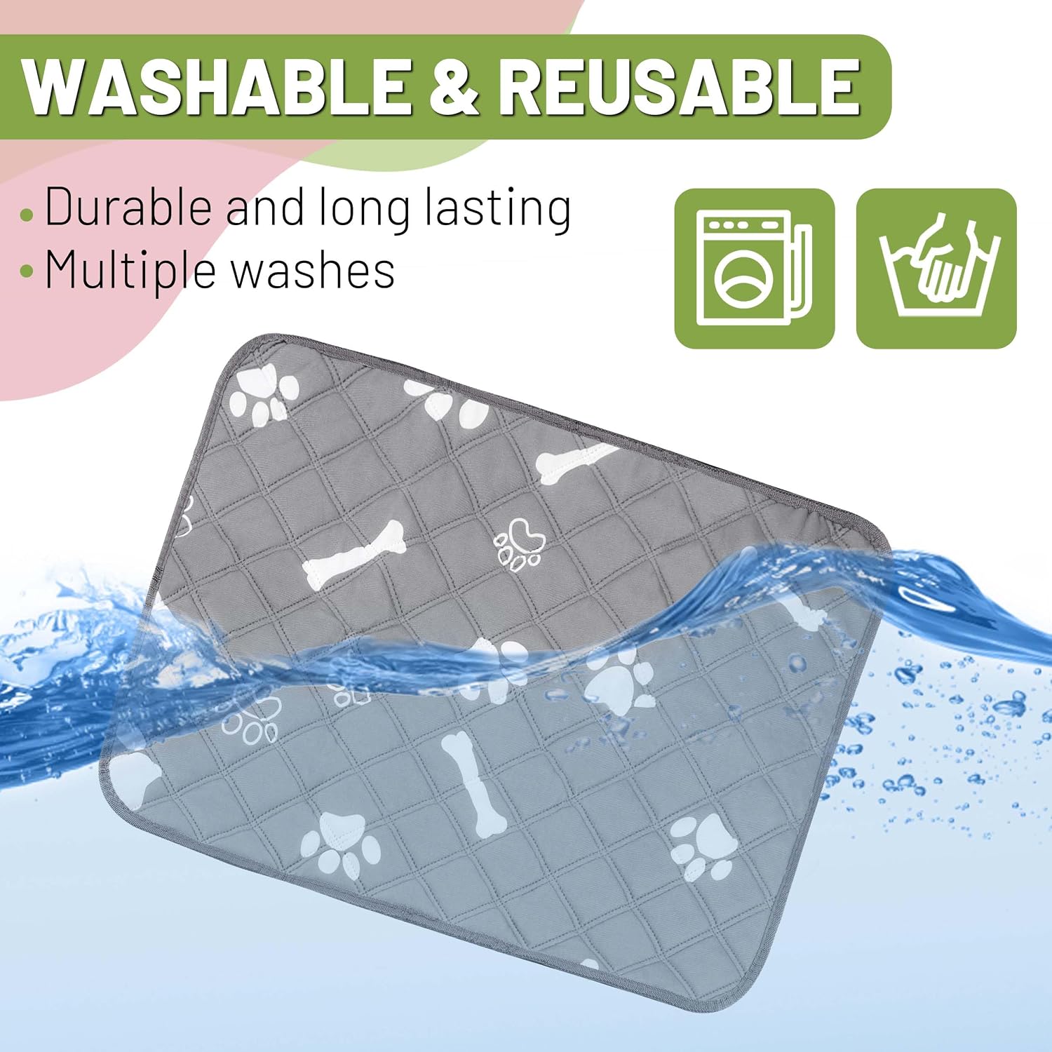 Waterproof layer demonstration of washable dog training mat