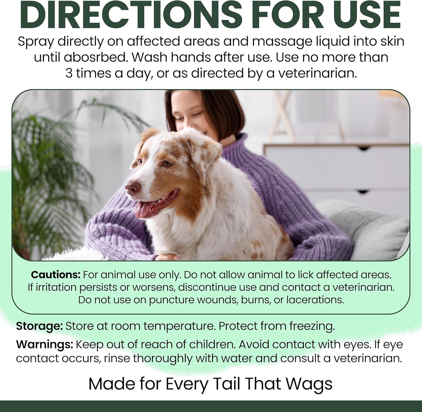 Authentic dog first aid spray for soothing flea bites and moist eczema
