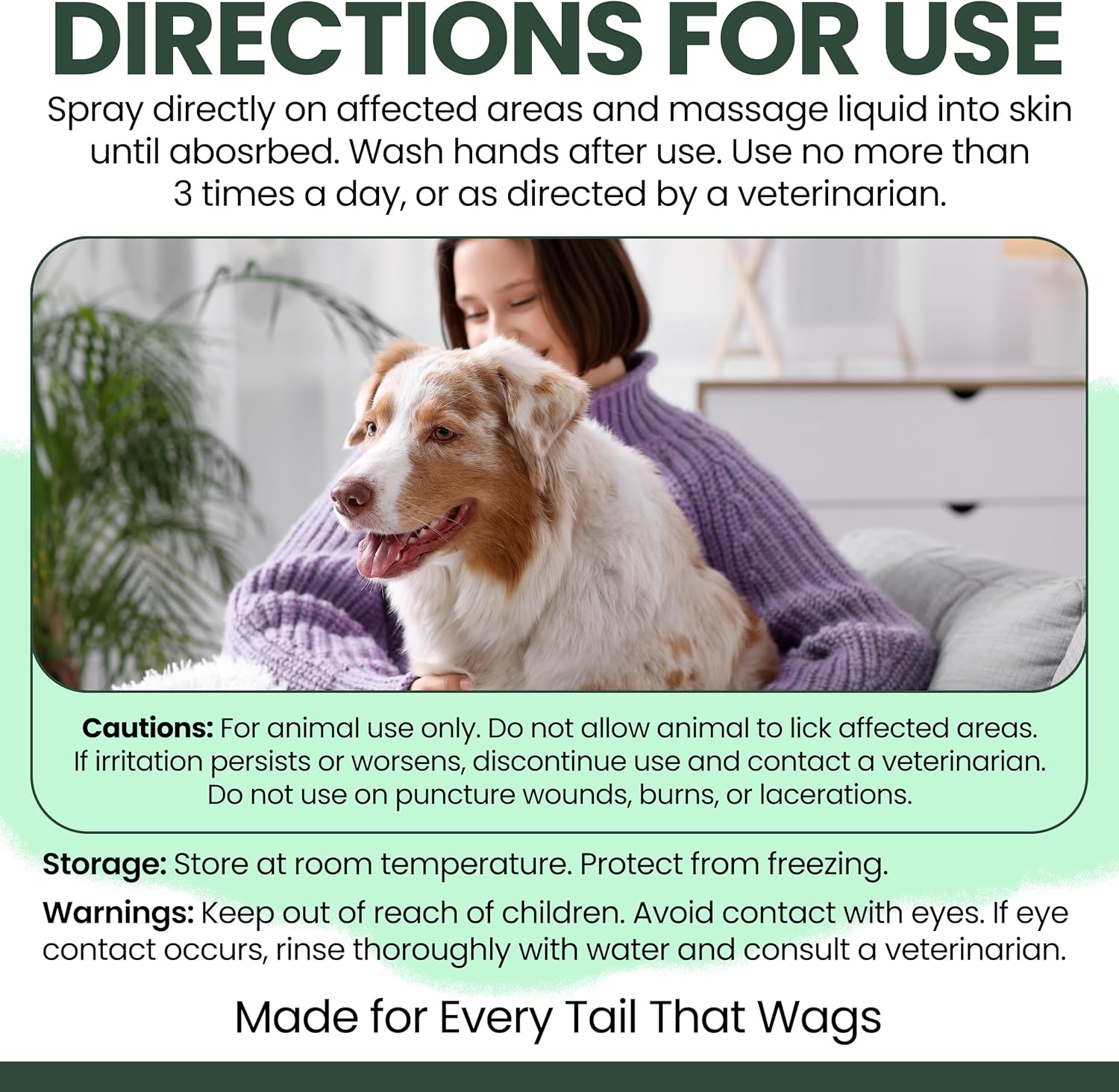 Authentic dog first aid spray for soothing flea bites and moist eczema