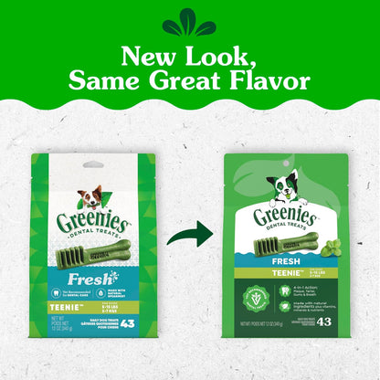 Teenie size fresh flavor dental chews for small dogs