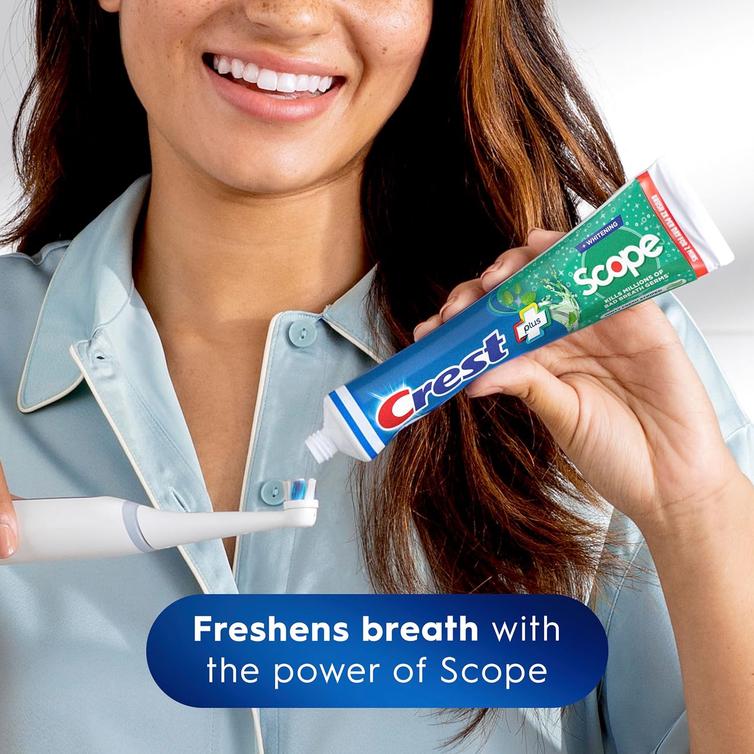 Crest + Scope Whitening Toothpaste - Pack of 3, 5.4 Oz Tubes - Anticavity Fluoride Toothpaste, Fresh Breath, Kills Germs - Tartar Protection, Enamel Protection - Minty Fresh Flavor - Image 3