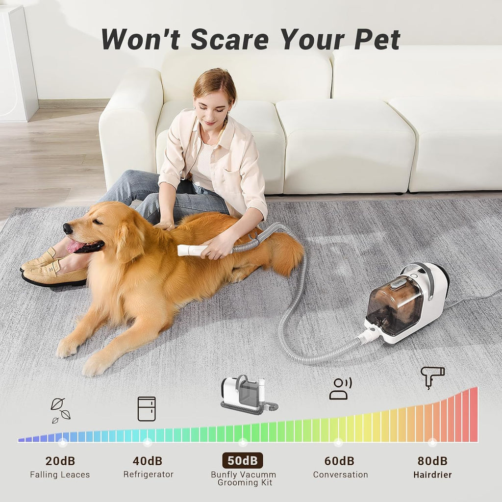Bunfly pet grooming kit electric clippers and deshedding brush