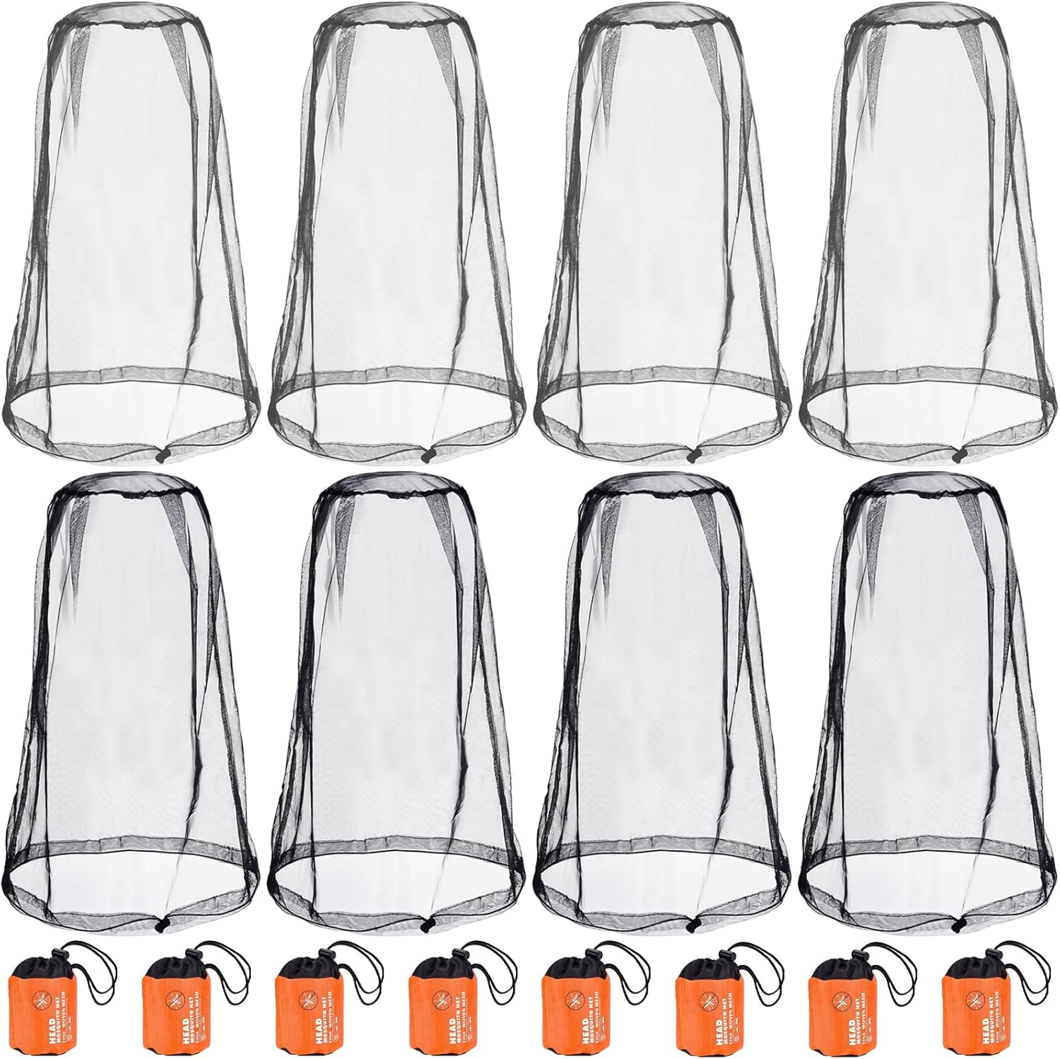 Wholelovein mosquito head net 8 pack front view