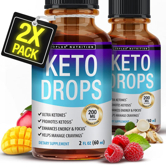 Toplux Keto Diet Drops front view bottle for liquid ketogenic lifestyle support.