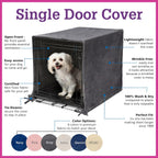 Pet Dreams kennel topper showing secure fit on medium wire crate
