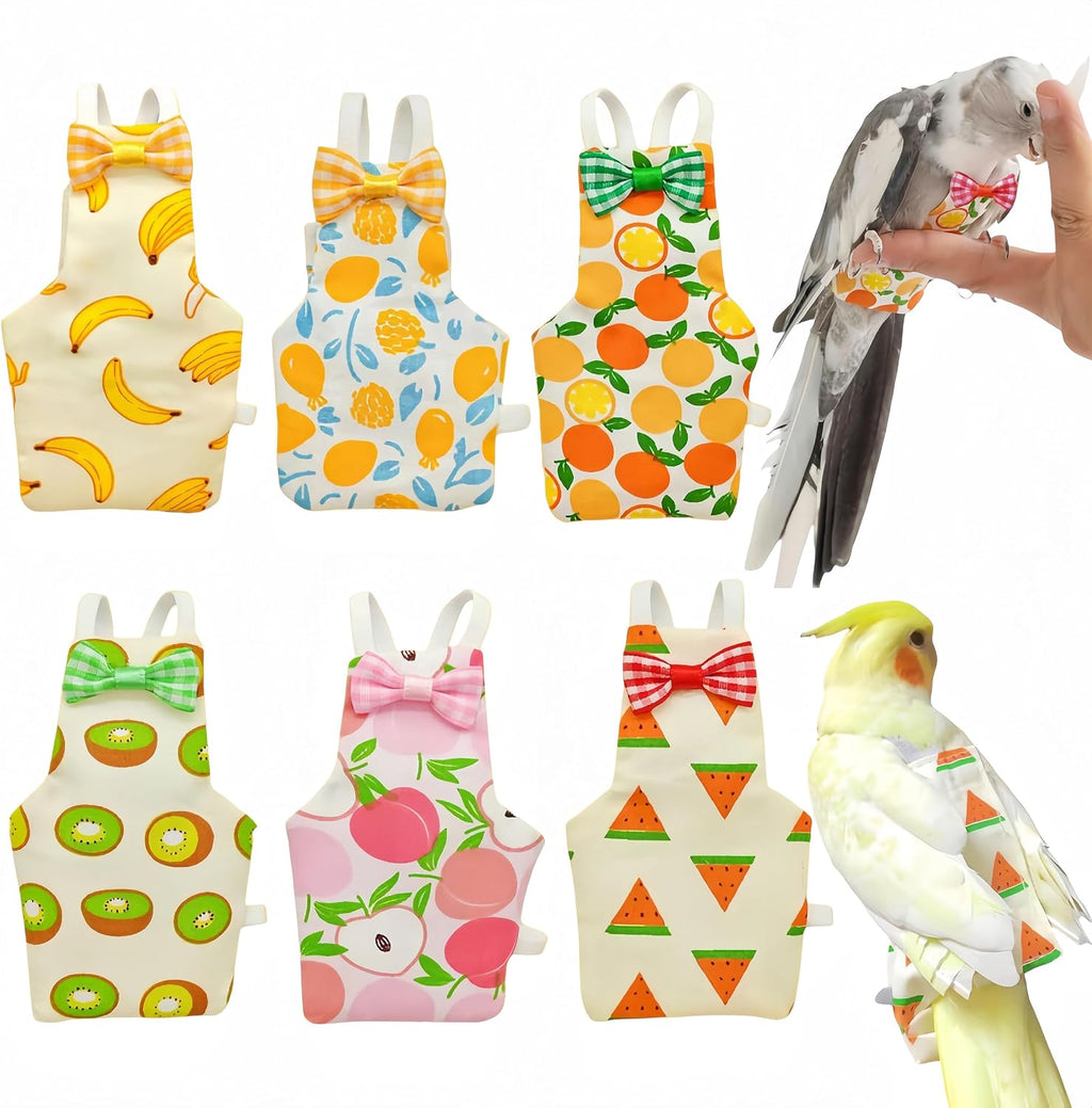 6Pcs Bird Diapers Bird Harness Flight Suits Diapers Reusable Parrot Nappy with Waterproof Inner Layer Washable Cute Urine Wet Suit Costume for Cockatiel Conure Budgie Macaw Parakeet, L - Image 10