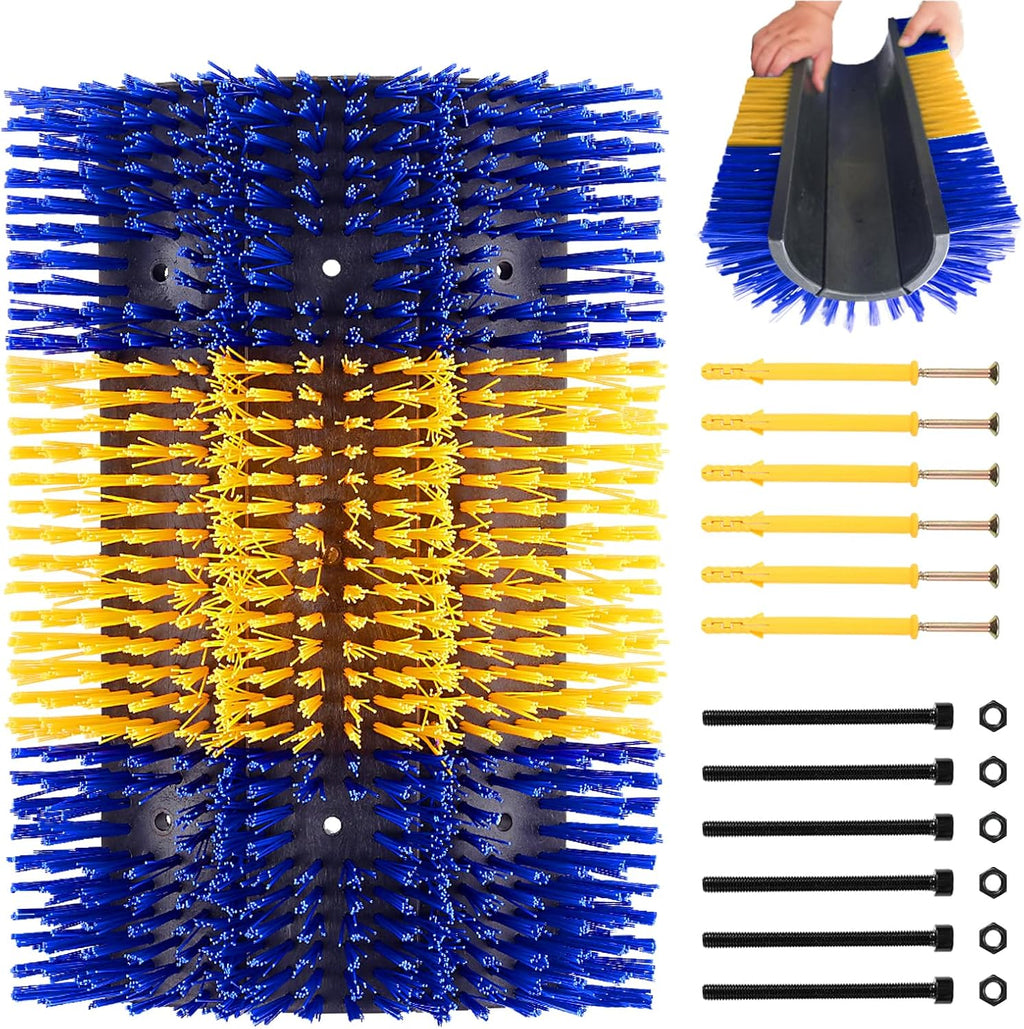 Extra Large Size Livestock Scratching Brush, Upgraded Horse/Goat/Cow/Cattle Scratcher Brush for Grooming, Itch Relief Horse Scratcher Brushes Kit with Two Sets of Mounting Screws(1-Pack,Black) - Image 15