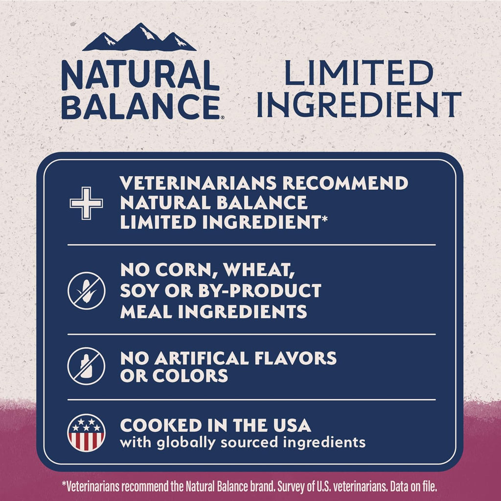 Natural Balance twenty two pound bag grain free sensitive stomach pet food