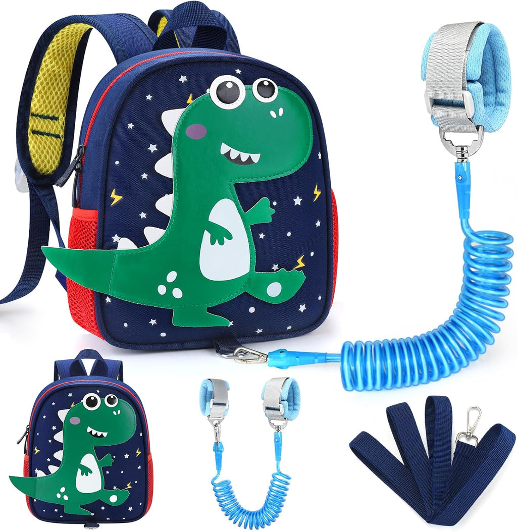 Accmor dinosaur toddler backpack leash front view