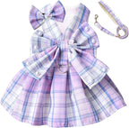 PETCARE matching nylon leash attached to purple dog dress
