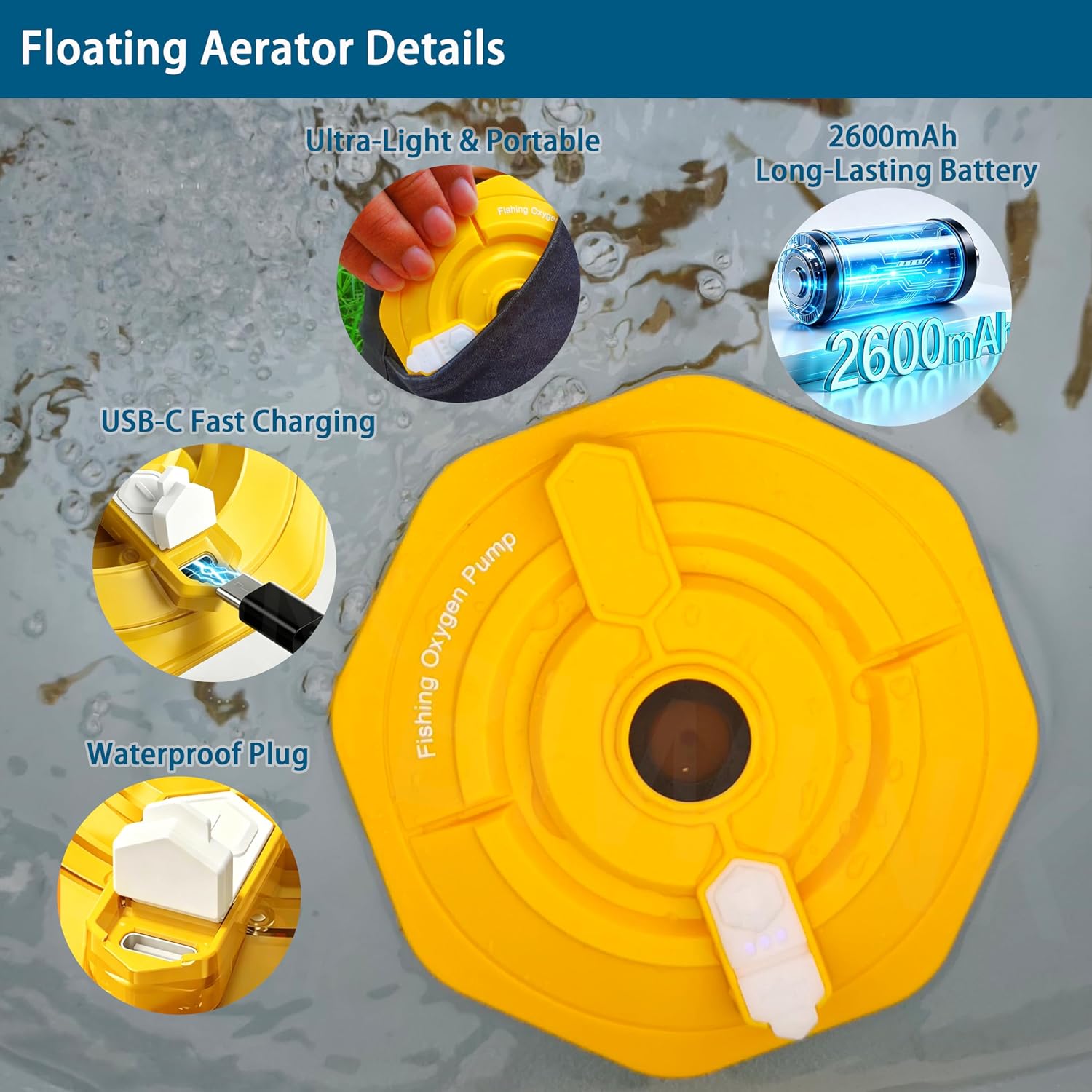 Top view of KBBYT octagonal bait aerator device