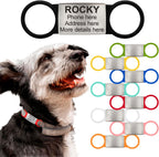 PAWNIMALS silent slide on pet tag front view displaying laser engraved name plate