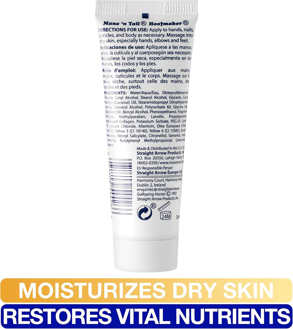 Close up view of authentic travel size USA skincare lotion for intensive cuticle and nail repair.