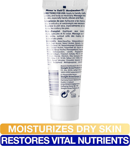 Close up view of authentic travel size USA skincare lotion for intensive cuticle and nail repair.