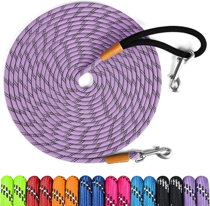 lynxking Long Dog Leash Reflective 15ft 30ft 50ft Check Cord Training Lead Padded Handle Heavy Duty Rope for Puppy Small Medium Large Dogs (Light Blue, 30ft x 3/8inch) - Image 12