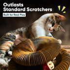 Premium packaging view of the imported Kitty Kurlz magnetic cat toy and reversible scratcher combo.