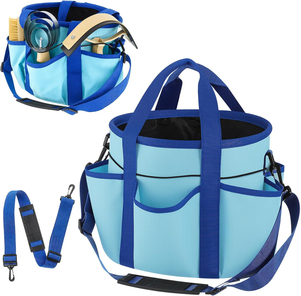 Abbylike Grooming Tote Bag for Horses and Dogs Organize Tack Tools Equestrian Grooming Kit Care Portable with Multiple Pockets for Supplies (Stylish,10.63 x 10.63 x 9.45 Inch,Khaki and Black) - Image 11