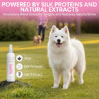 BioSilk pet grooming therapy spray for healthy dog hair maintenance.