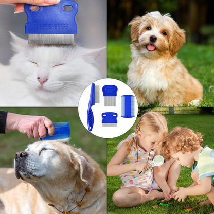 Four piece professional flea and nit remover kit for dogs.