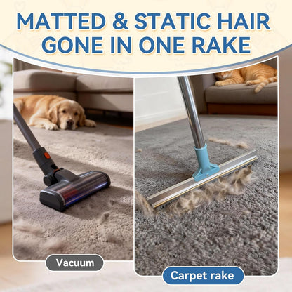 BFNN adjustable handle carpet rake cleaning rugs