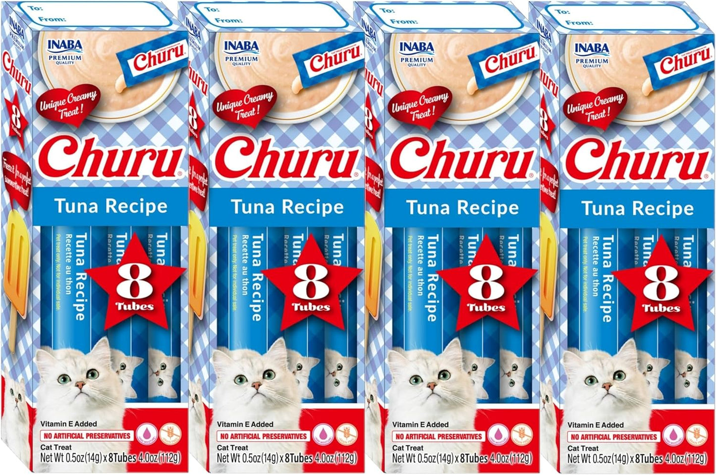 INABA Churu Lickable Pure Natural Cat Treats Gift Box - Salmon Recipe, 32 Tubes (4 Gift Boxes of 8 Tubes Each) - Image 14