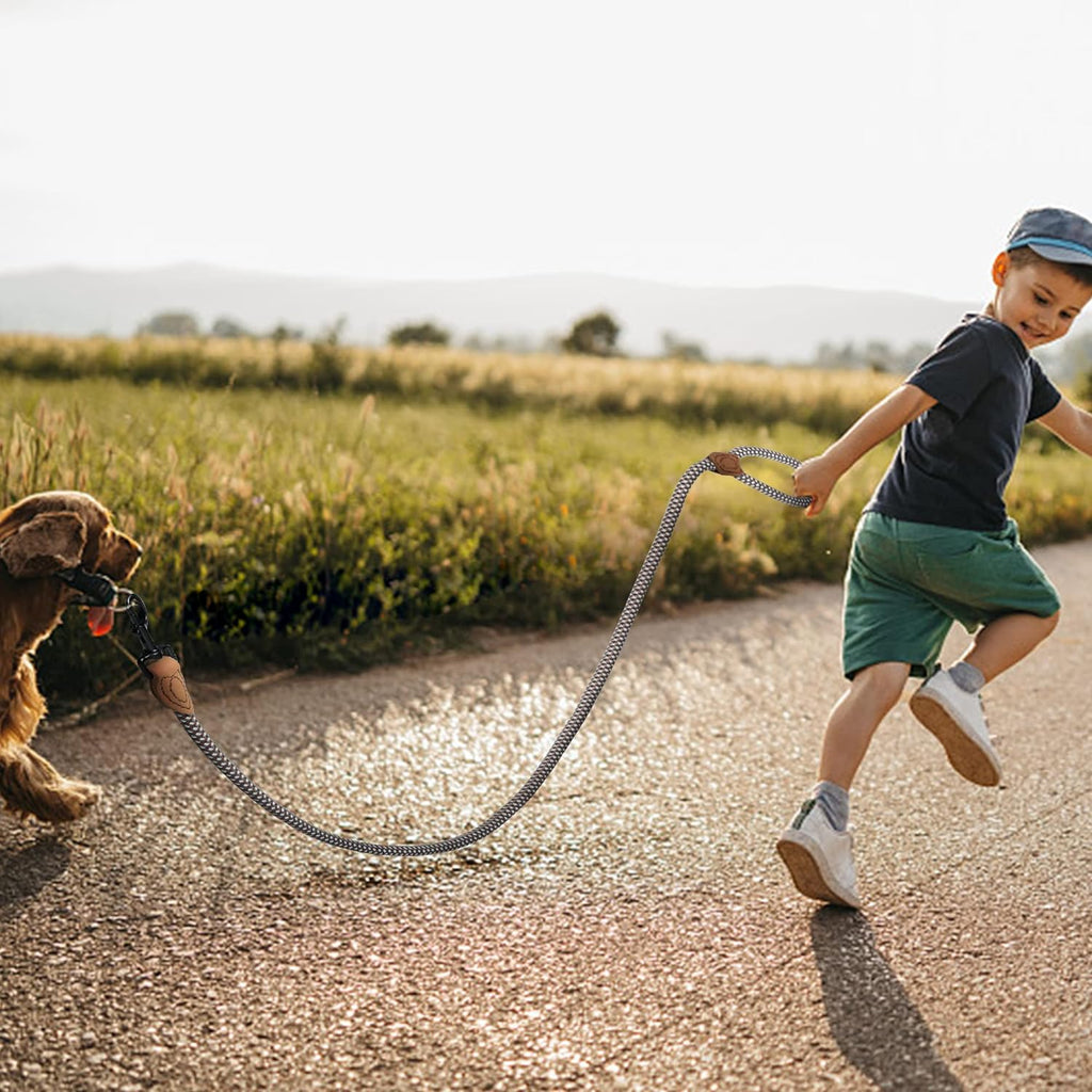 Tangle-free three hundred sixty-degree swivel lock clip on heavy duty leash.