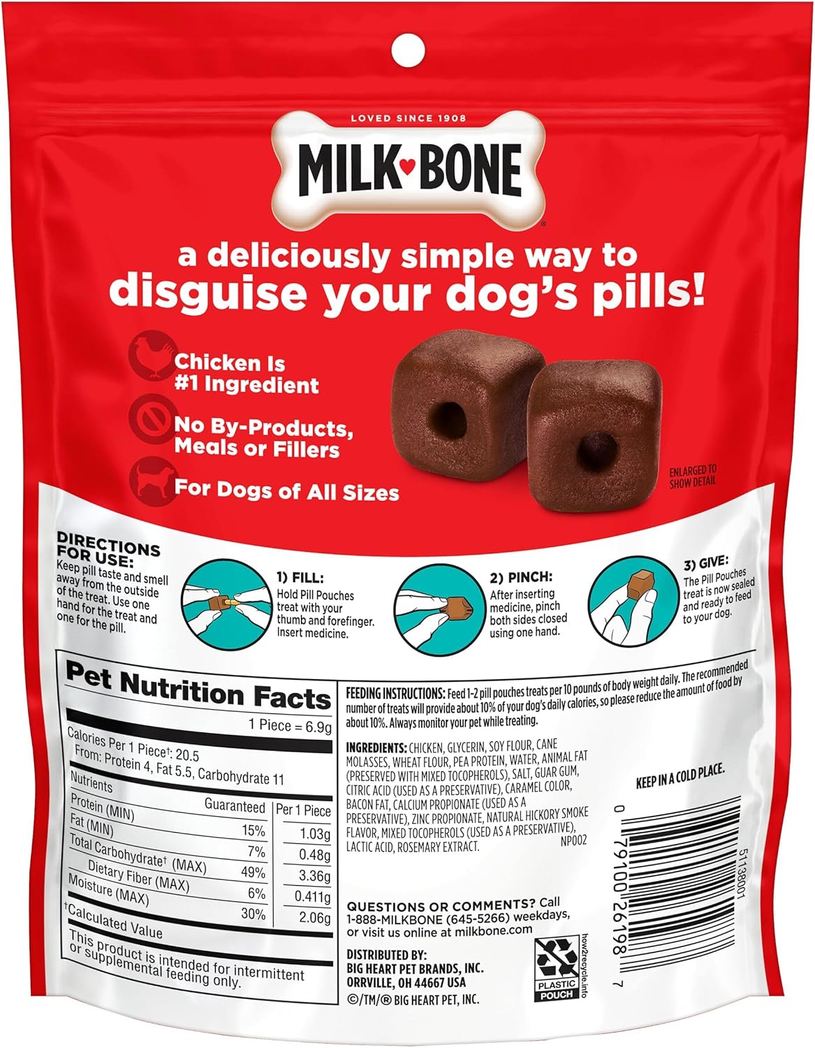 Milk-Bone brand functional pet snacks for stress-free canine medication administration.
