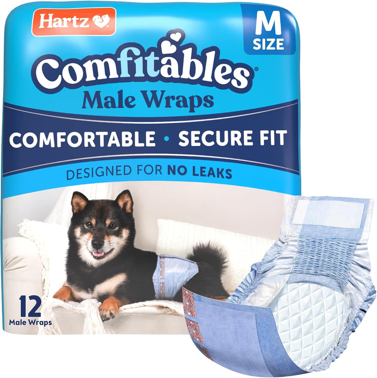 Hartz Comfitables Disposable Male Dog Wraps with Stretchy Waistband, Small 40 Count - Image 13