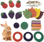 Fhiny 12 PCS Rabbit Timothy Hay Chips Toys, Natural Bunny Molar Treats with Herbal Flowers Rabbit Chew Toys for Teeth Small Animal Snacks for Rats Chinchillas Guinea Pigs Hamsters - Image 10